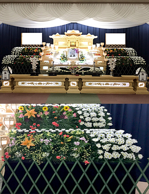 生花ライン飾り